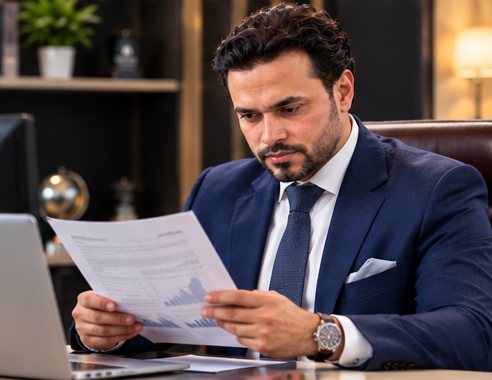 Junaid Tariq reviewing a report