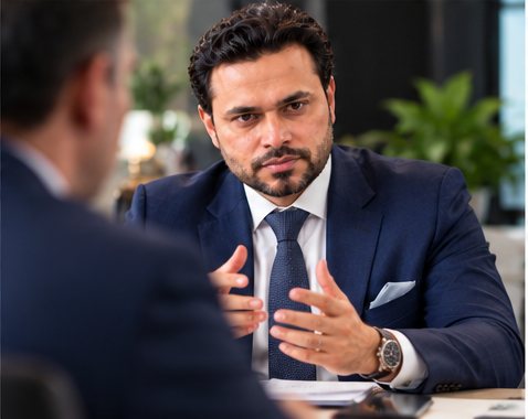 Junaid Tariq in a client consultation